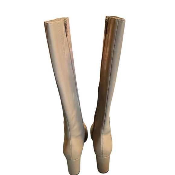 Anne Klein Sawyer Faux Leather KneeHigh Tan Boots Size 8.5 Standard Calf Stretch - Picture 4 of 11